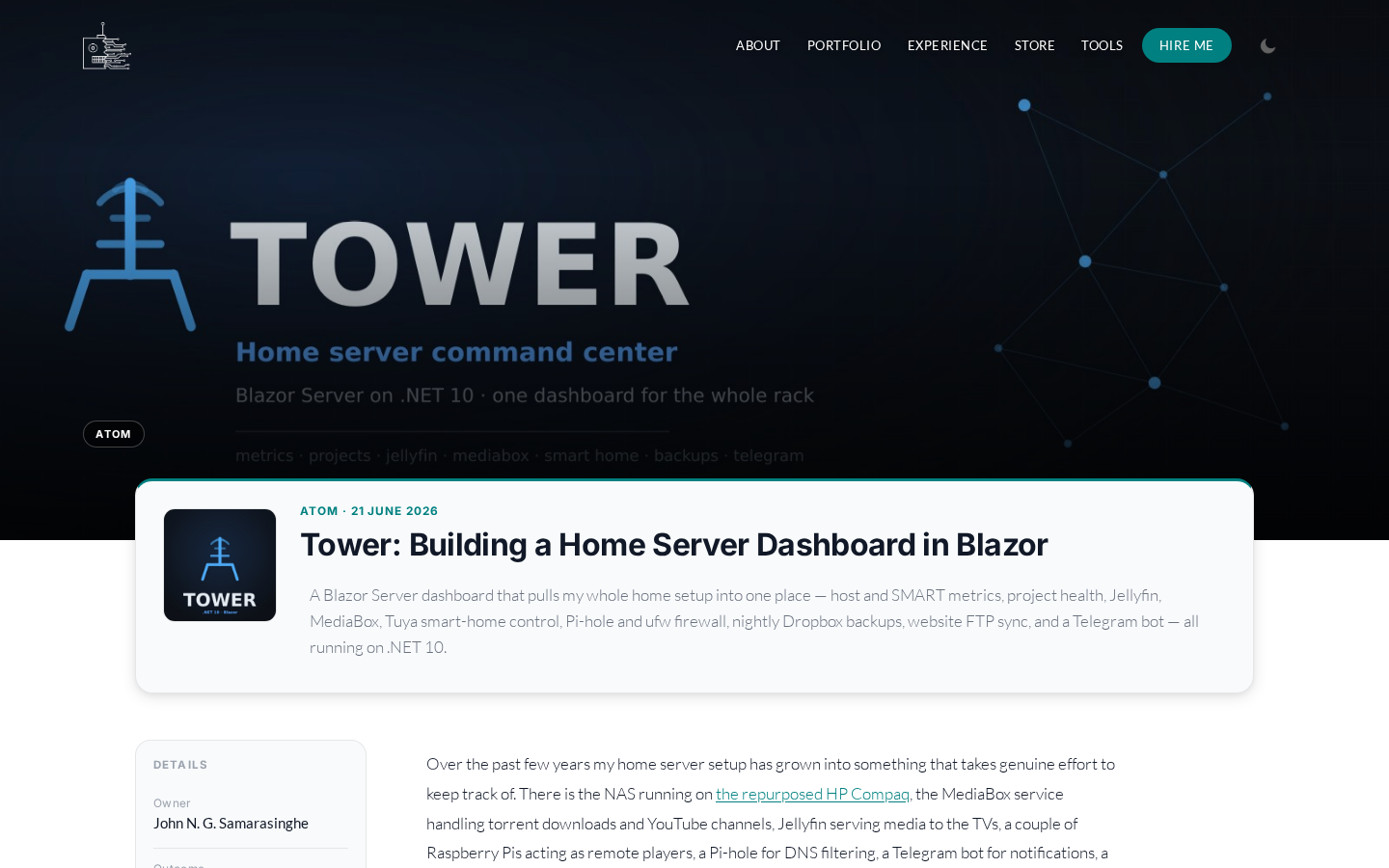 The redesigned post page with a full-width hero banner and details sidebar
