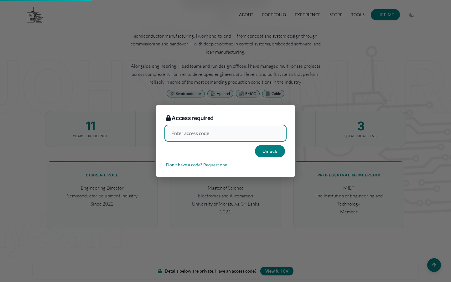 The access code prompt, with the option to request a code